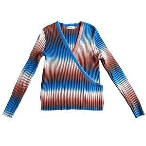 Greylin Women's Faux Wrap Sweater Top Medium Adelyn Rae Ombré